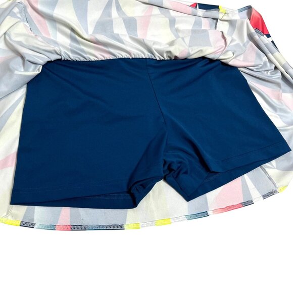 Adidas US Open Geometric Print Climalite Tennis Skirt with Built-In Shorts Sz M - Picture 4 of 10